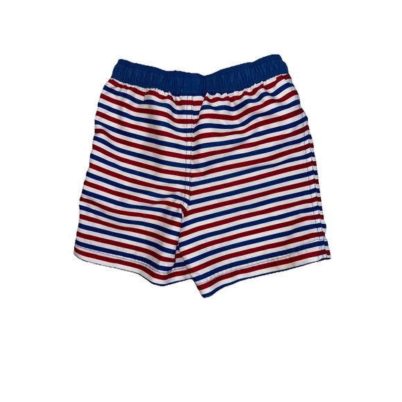 Hanna Andersson Toddler Boys' Swim Trunks, Blue & Red Striped, Size 3 - Picture 3 of 4